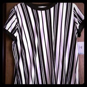 Lularoe 2x Liv. NWT black/white stripped